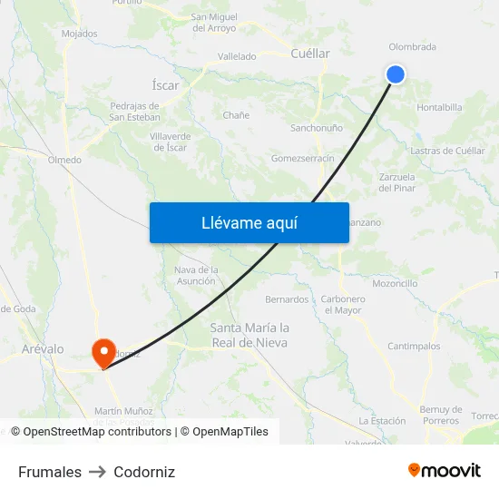 Frumales to Codorniz map