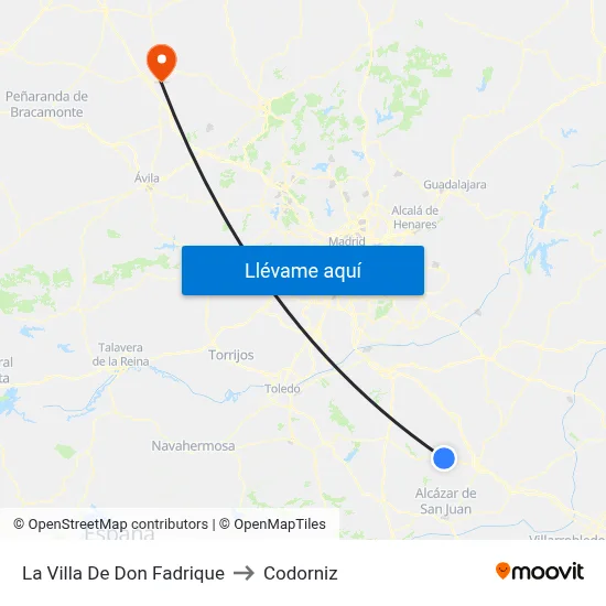 La Villa De Don Fadrique to Codorniz map