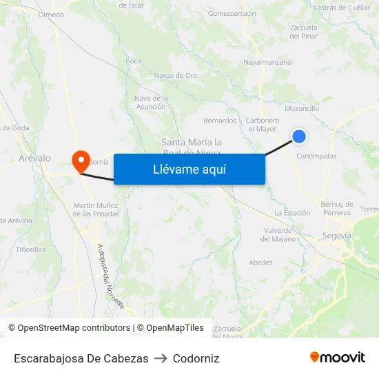 Escarabajosa De Cabezas to Codorniz map