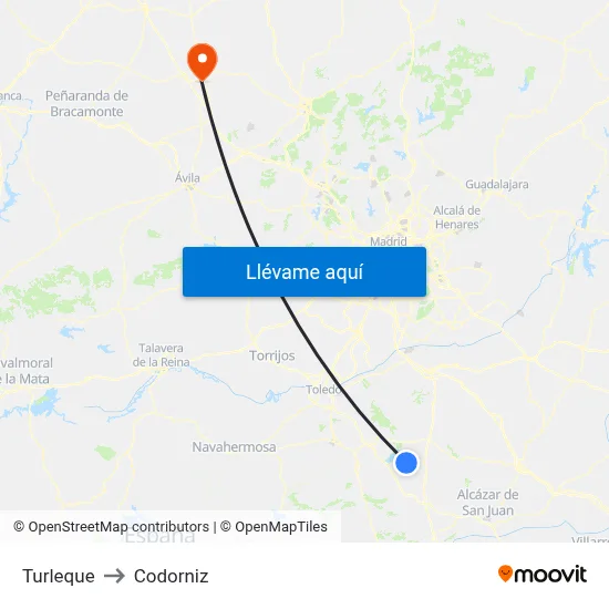 Turleque to Codorniz map