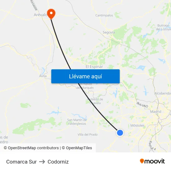 Comarca Sur to Codorniz map