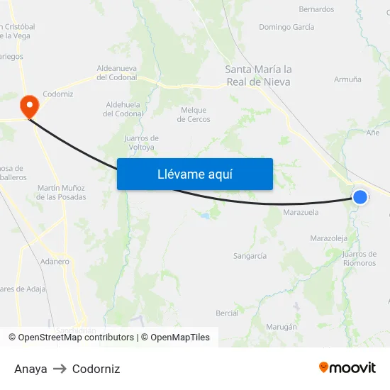 Anaya to Codorniz map
