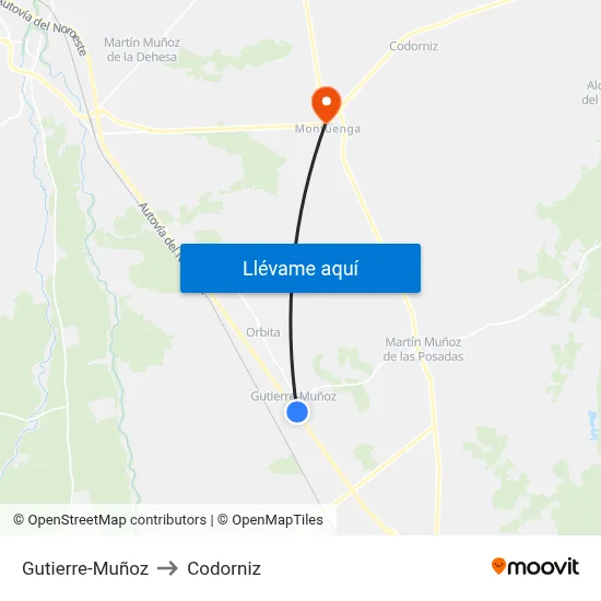 Gutierre-Muñoz to Codorniz map