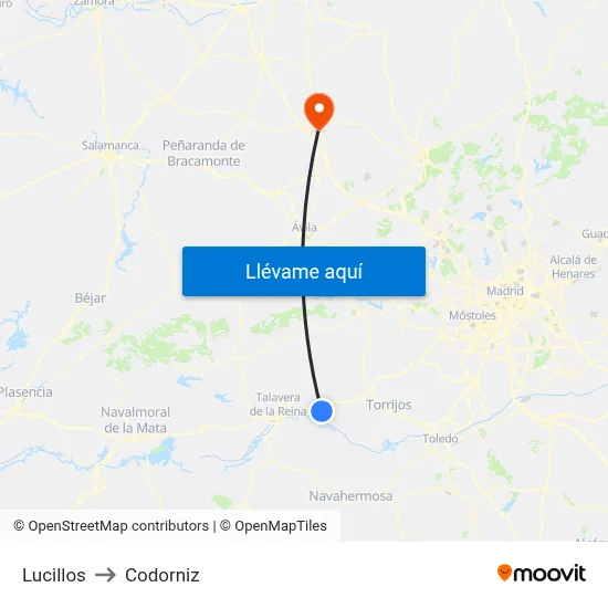 Lucillos to Codorniz map