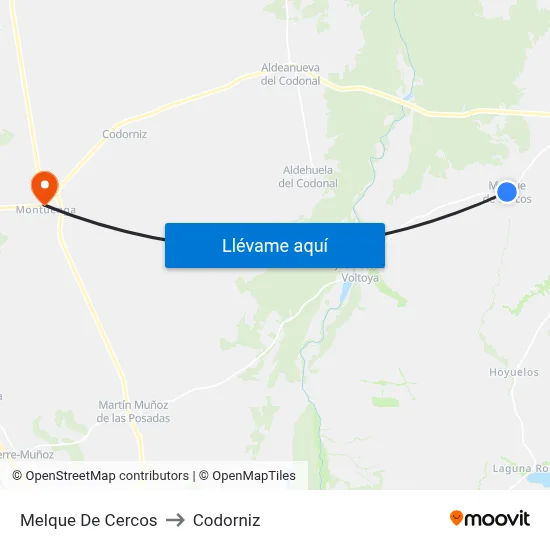 Melque De Cercos to Codorniz map