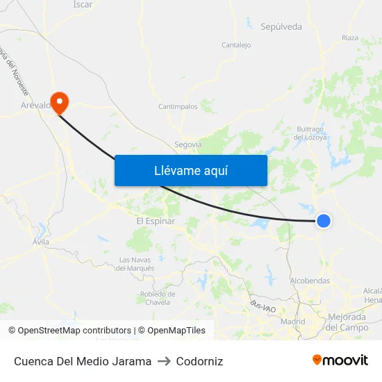 Cuenca Del Medio Jarama to Codorniz map
