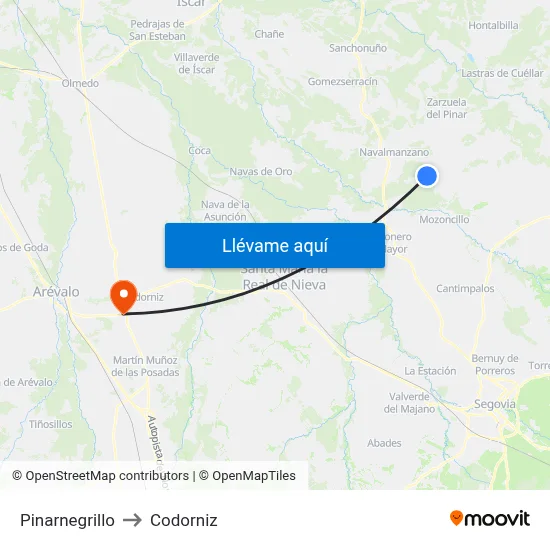 Pinarnegrillo to Codorniz map