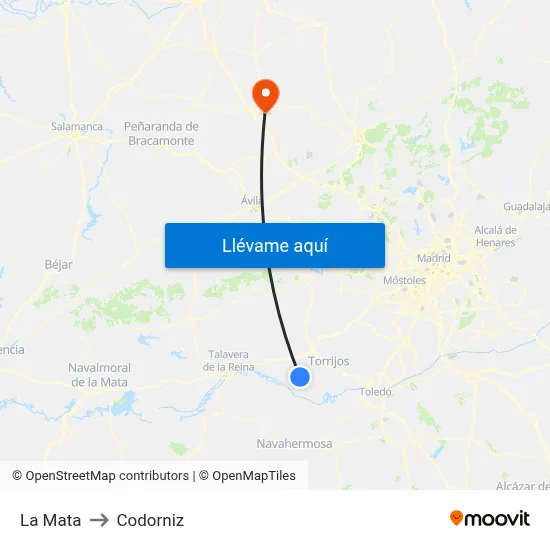La Mata to Codorniz map