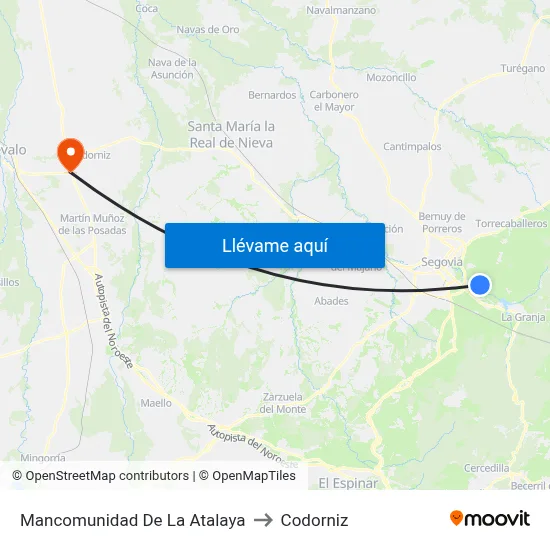 Mancomunidad De La Atalaya to Codorniz map