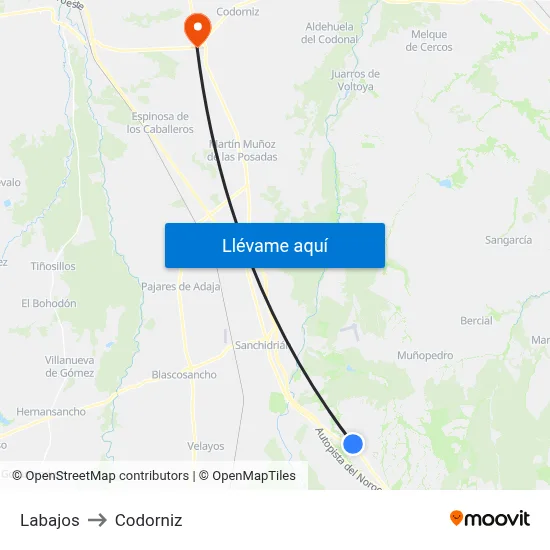 Labajos to Codorniz map