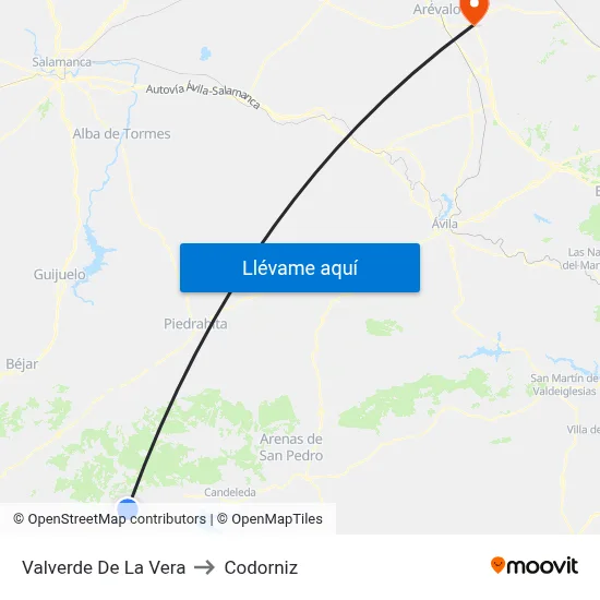 Valverde De La Vera to Codorniz map