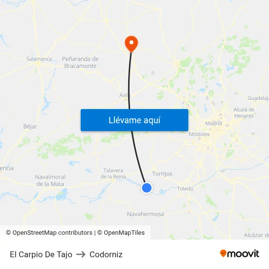 El Carpio De Tajo to Codorniz map