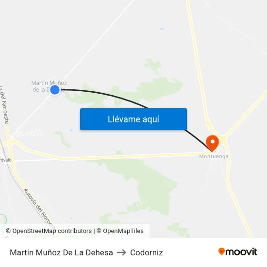 Martín Muñoz De La Dehesa to Codorniz map