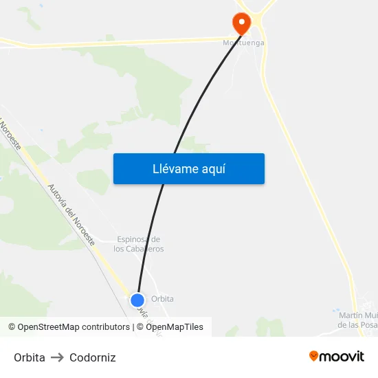 Orbita to Codorniz map