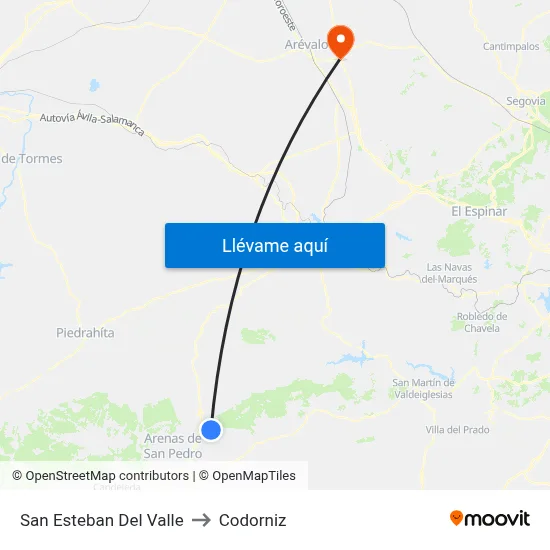 San Esteban Del Valle to Codorniz map