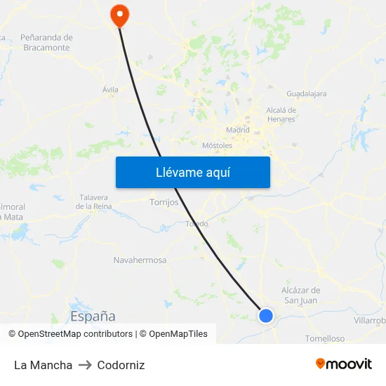 La Mancha to Codorniz map