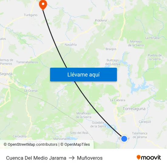 Cuenca Del Medio Jarama to Muñoveros map