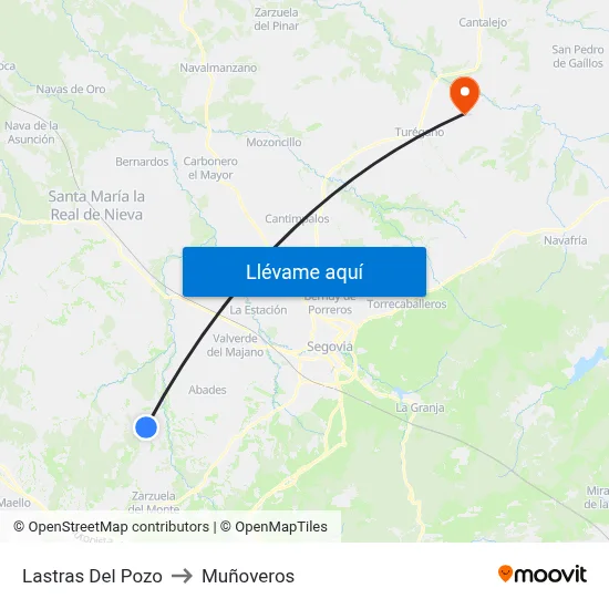 Lastras Del Pozo to Muñoveros map