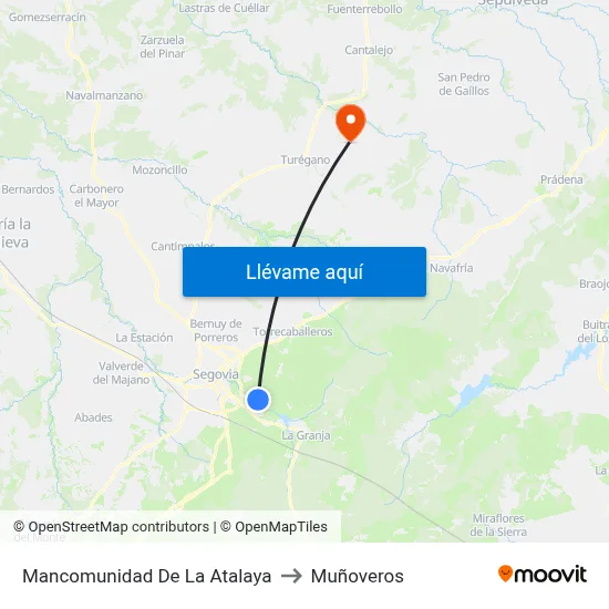 Mancomunidad De La Atalaya to Muñoveros map
