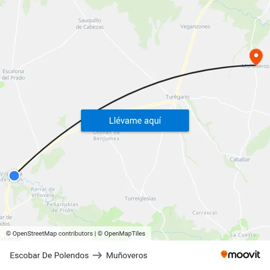 Escobar De Polendos to Muñoveros map