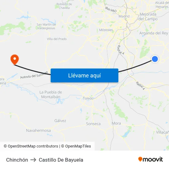 Chinchón to Castillo De Bayuela map