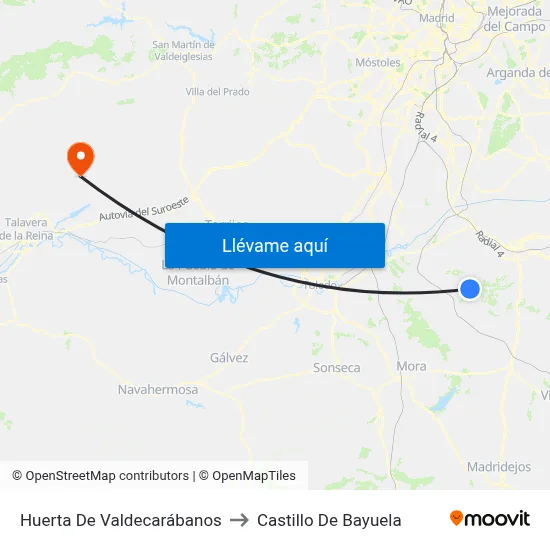 Huerta De Valdecarábanos to Castillo De Bayuela map