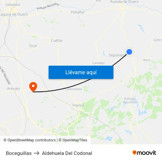 Boceguillas to Aldehuela Del Codonal map