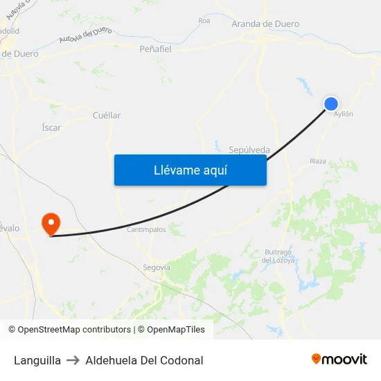 Languilla to Aldehuela Del Codonal map