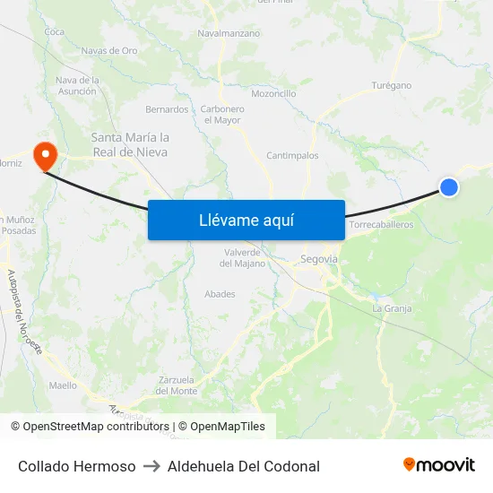 Collado Hermoso to Aldehuela Del Codonal map