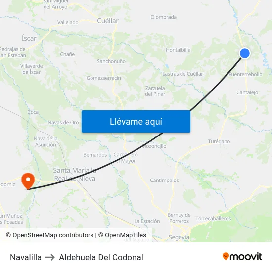 Navalilla to Aldehuela Del Codonal map
