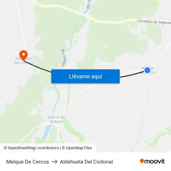 Melque De Cercos to Aldehuela Del Codonal map