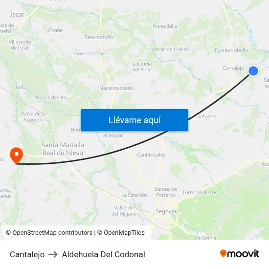 Cantalejo to Aldehuela Del Codonal map