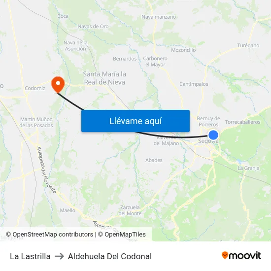 La Lastrilla to Aldehuela Del Codonal map