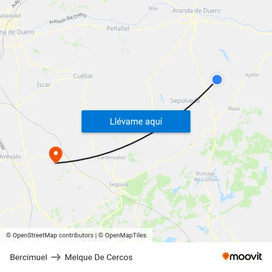Bercimuel to Melque De Cercos map