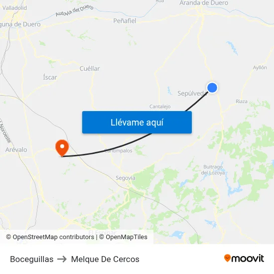 Boceguillas to Melque De Cercos map