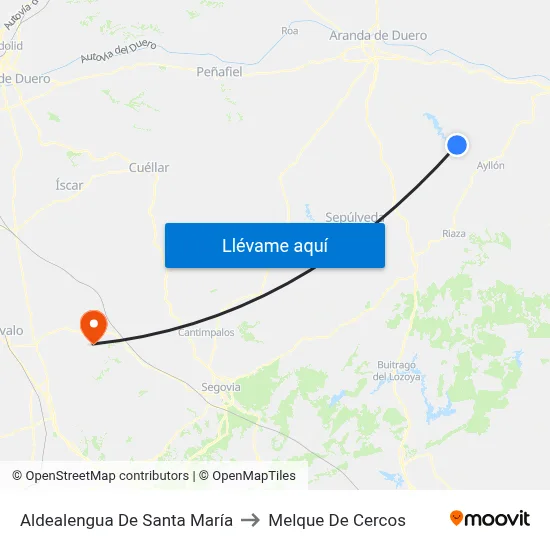 Aldealengua De Santa María to Melque De Cercos map