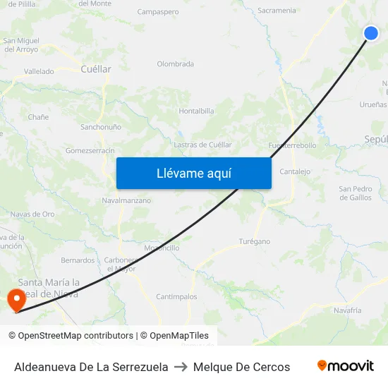 Aldeanueva De La Serrezuela to Melque De Cercos map