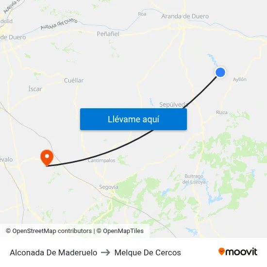 Alconada De Maderuelo to Melque De Cercos map