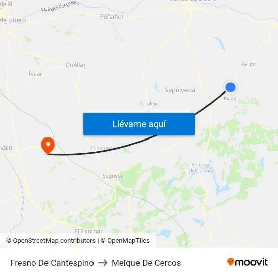 Fresno De Cantespino to Melque De Cercos map