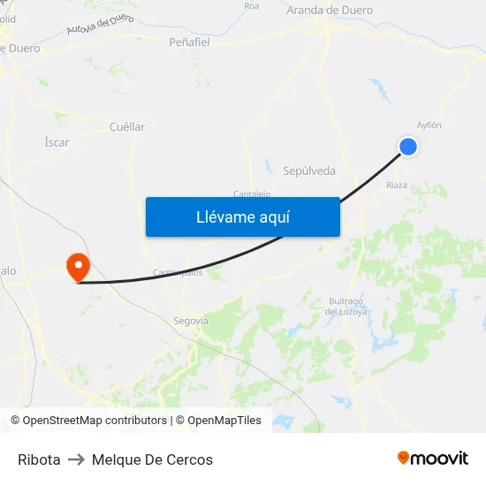 Ribota to Melque De Cercos map