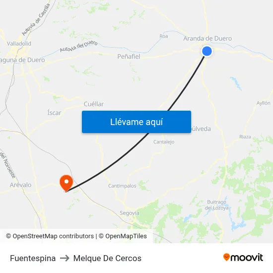 Fuentespina to Melque De Cercos map