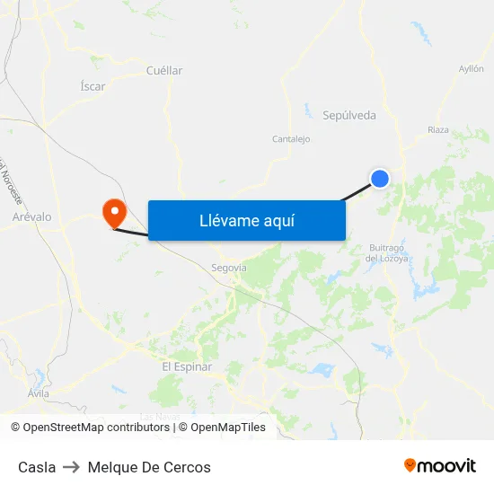 Casla to Melque De Cercos map