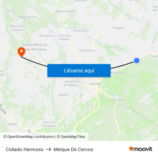Collado Hermoso to Melque De Cercos map