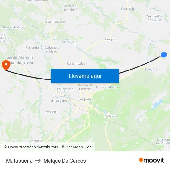 Matabuena to Melque De Cercos map