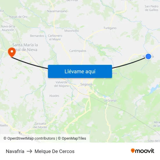 Navafría to Melque De Cercos map