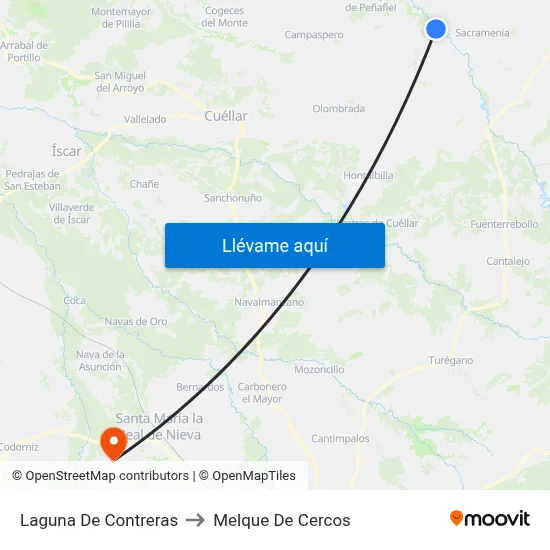 Laguna De Contreras to Melque De Cercos map