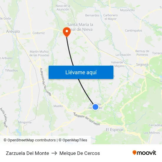 Zarzuela Del Monte to Melque De Cercos map