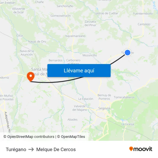 Turégano to Melque De Cercos map