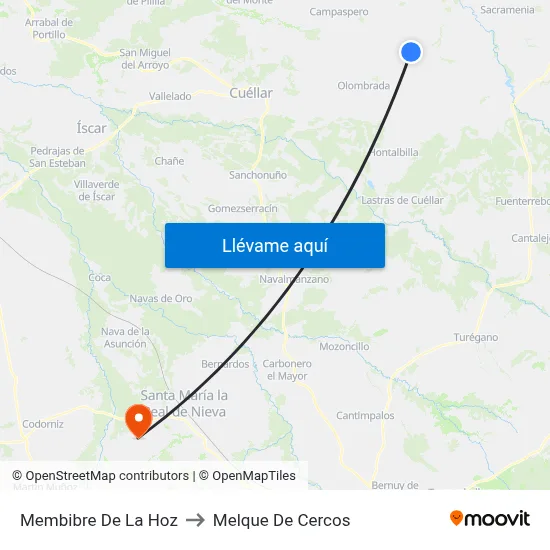 Membibre De La Hoz to Melque De Cercos map