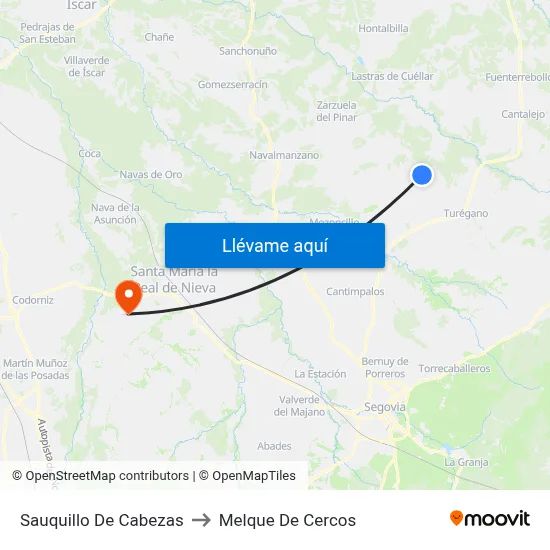 Sauquillo De Cabezas to Melque De Cercos map